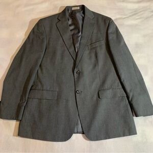 Geoffrey Beene Mens Gray Suit Jacket Coat 44R Wool Single Breasted 2 Button